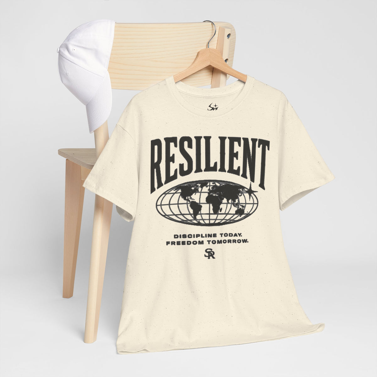Motivational T-Shirt, Resilient Globe T‑Shirt "Discipline Today, Freedom Tomorrow"