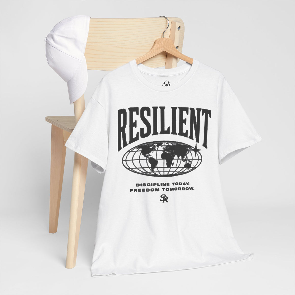 Motivational T-Shirt,  Resilient Globe T‑Shirt  "Discipline Today, Freedom Tomorrow"