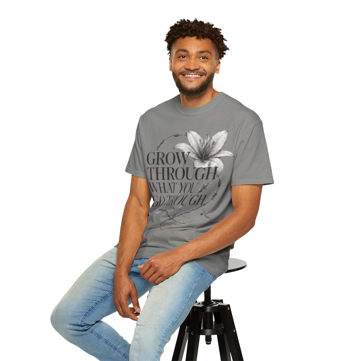 Calm T-Shirt, 'Grow Through What You Go Through' Inspirational Tee