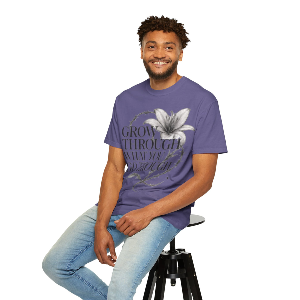 Calm T-Shirt, 'Grow Through What You Go Through' Inspirational Tee
