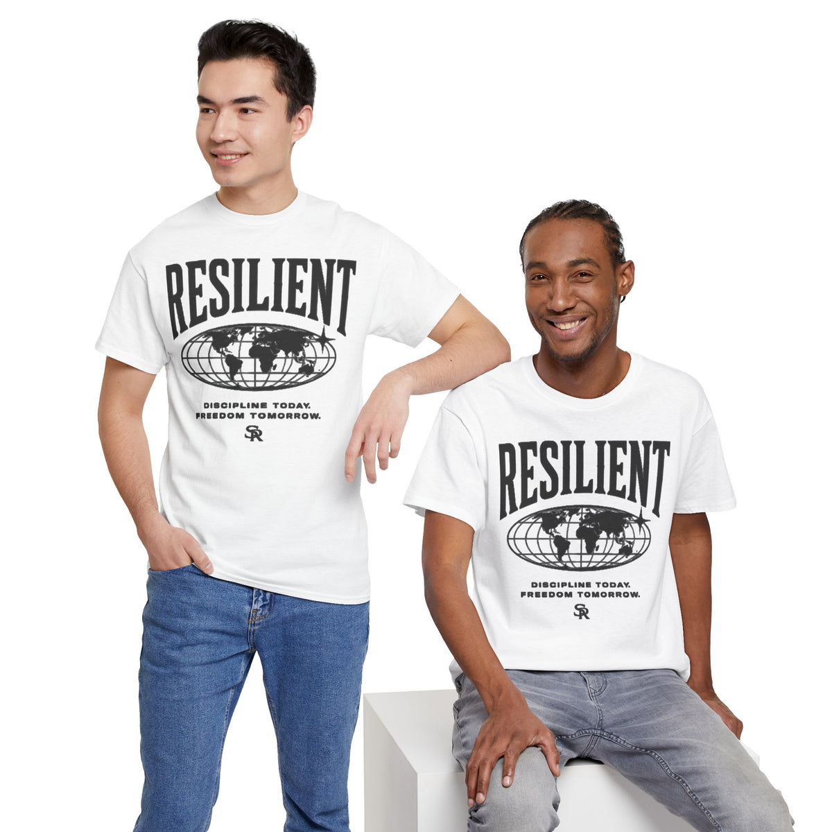 Motivational T-Shirt,  Resilient Globe T‑Shirt  "Discipline Today, Freedom Tomorrow"