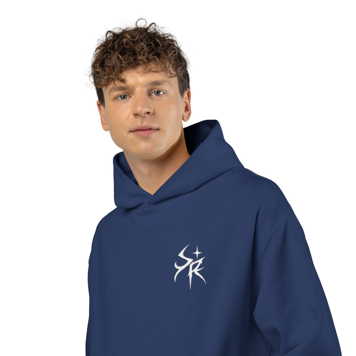 Minimal Black Hoodie, Embroidery Style
