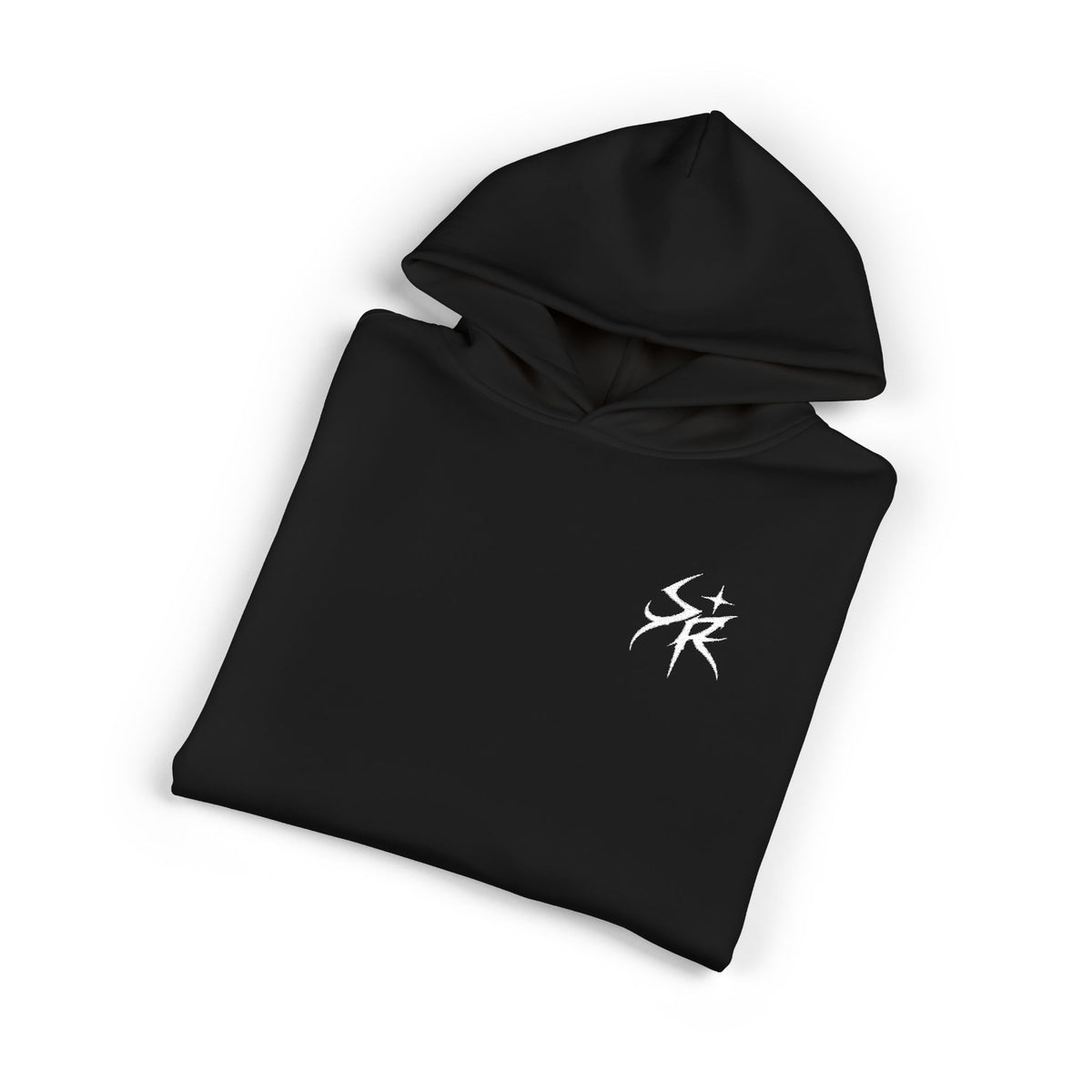 Minimal Black Hoodie, Embroidery Style