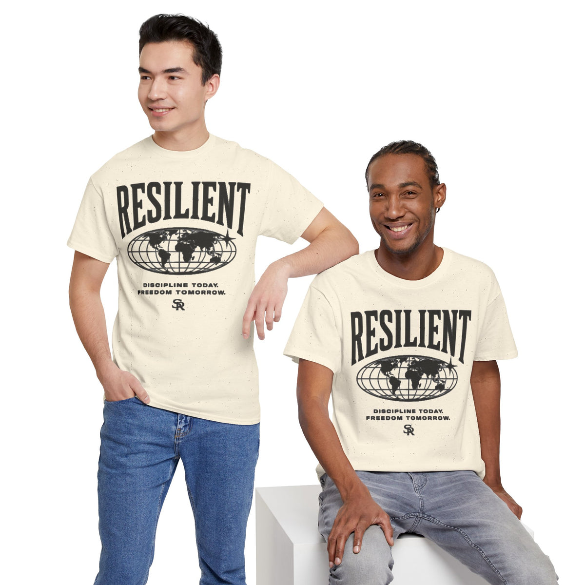 Motivational T-Shirt,  Resilient Globe T‑Shirt  "Discipline Today, Freedom Tomorrow"