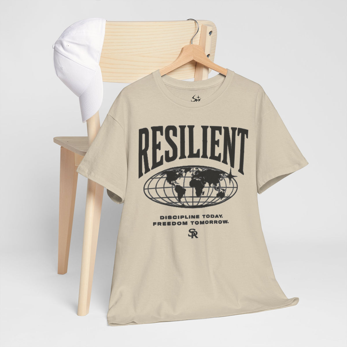 Motivational T-Shirt,  Resilient Globe T‑Shirt  "Discipline Today, Freedom Tomorrow"