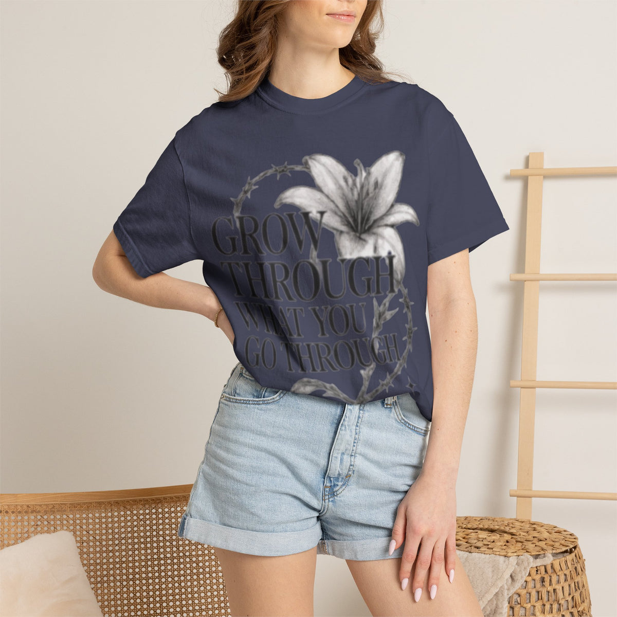 Calm T-Shirt, 'Grow Through What You Go Through' Inspirational Tee