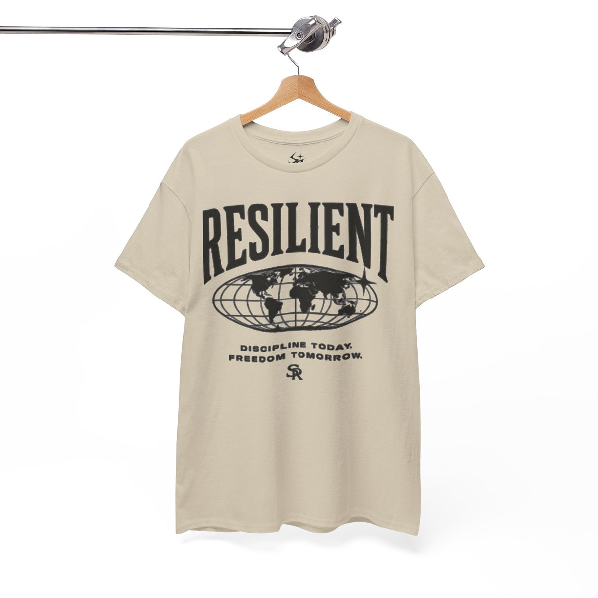 Motivational T-Shirt,  Resilient Globe T‑Shirt  "Discipline Today, Freedom Tomorrow"