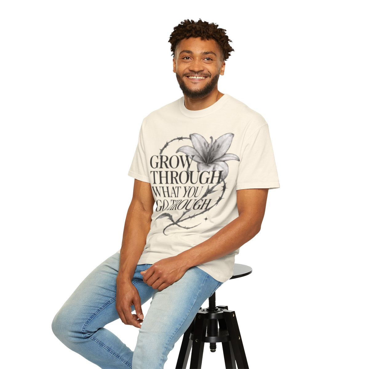 Calm T-Shirt, 'Grow Through What You Go Through' Inspirational Tee