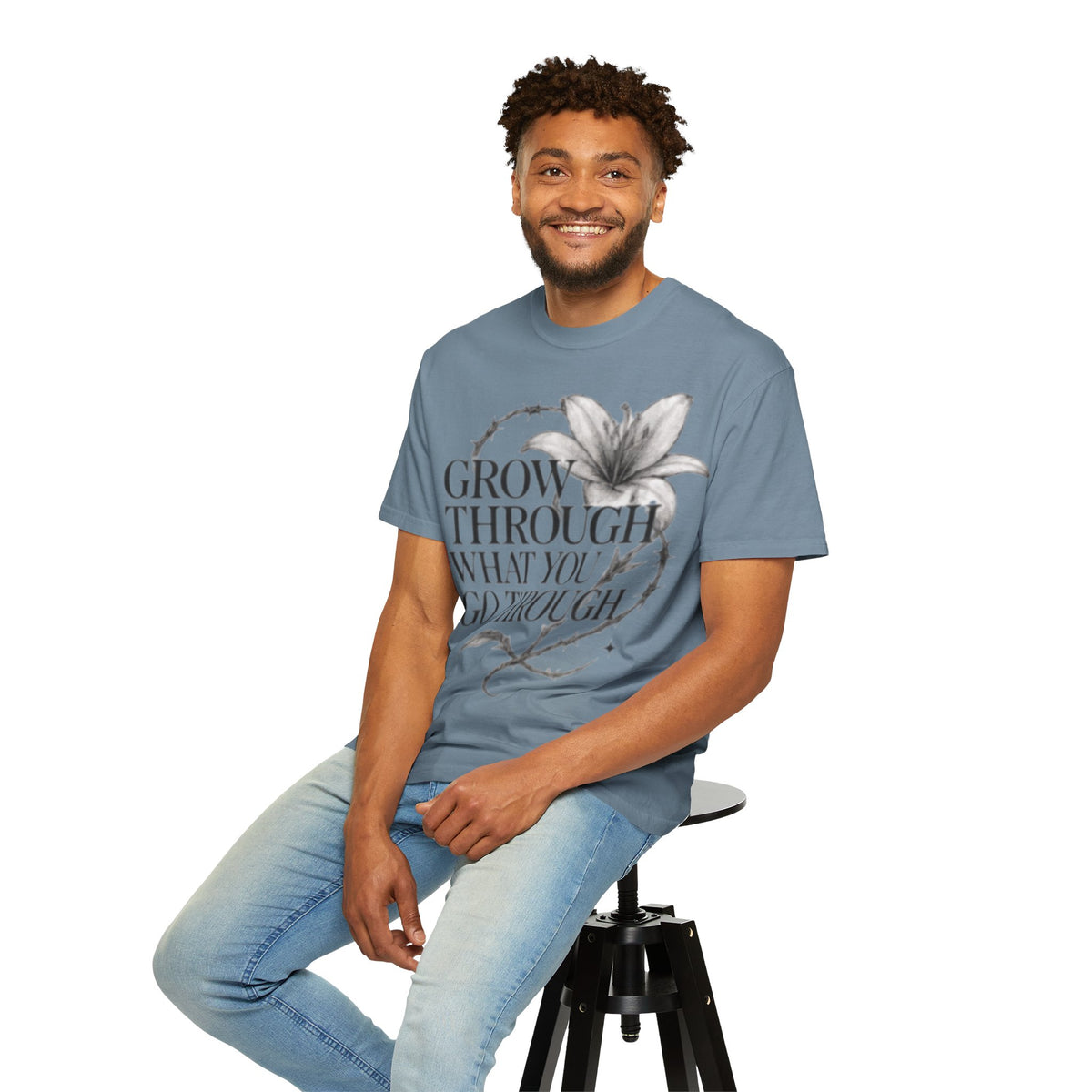 Calm T-Shirt, 'Grow Through What You Go Through' Inspirational Tee