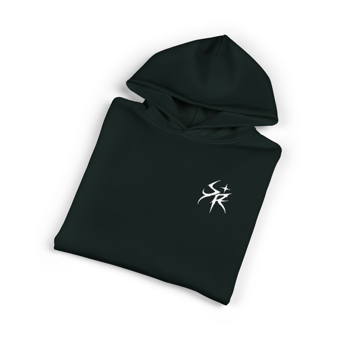 Minimal Black Hoodie, Embroidery Style