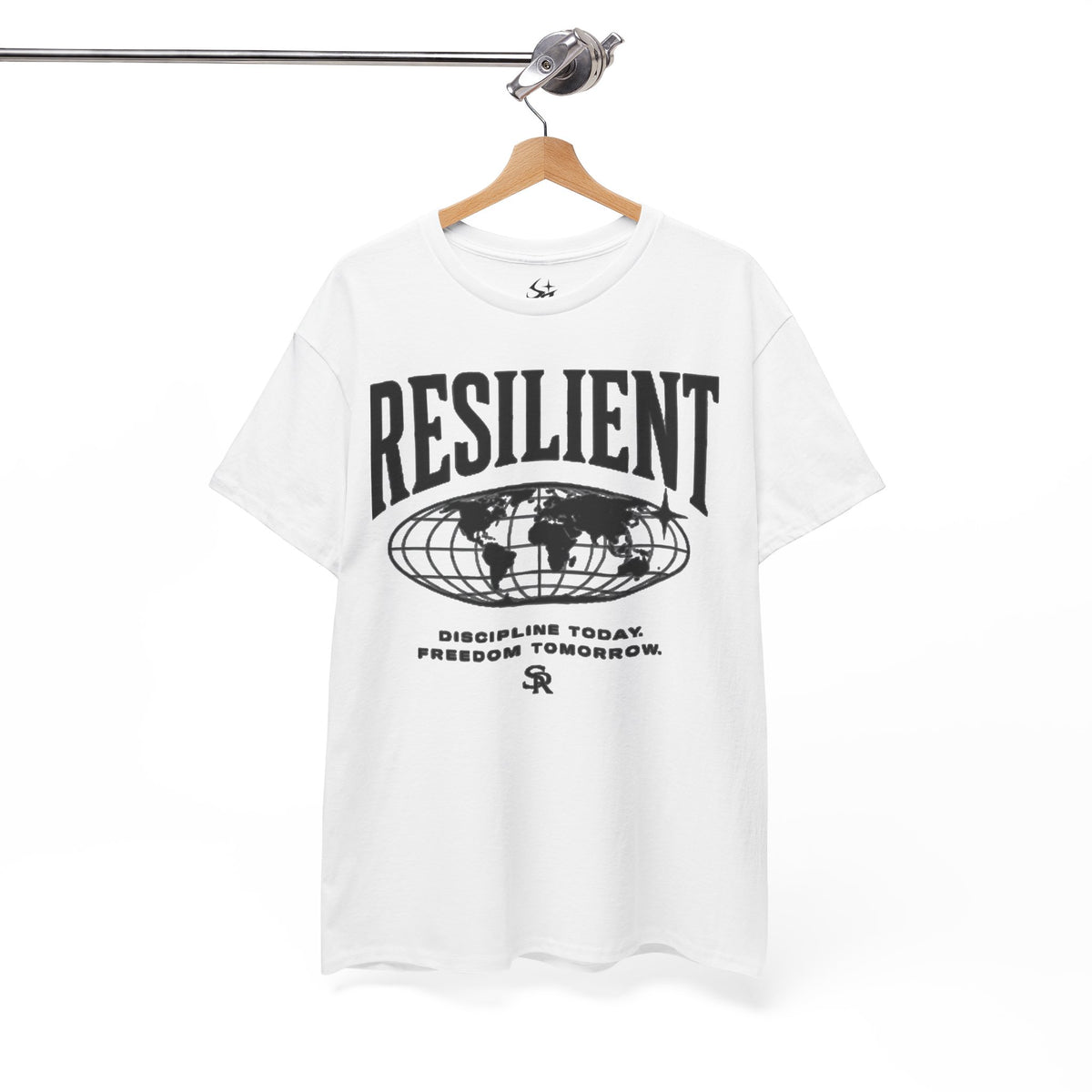 Motivational T-Shirt,  Resilient Globe T‑Shirt  "Discipline Today, Freedom Tomorrow"
