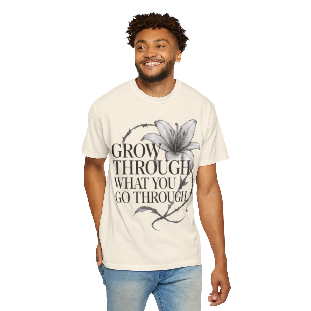 Calm T-Shirt, 'Grow Through What You Go Through' Inspirational Tee