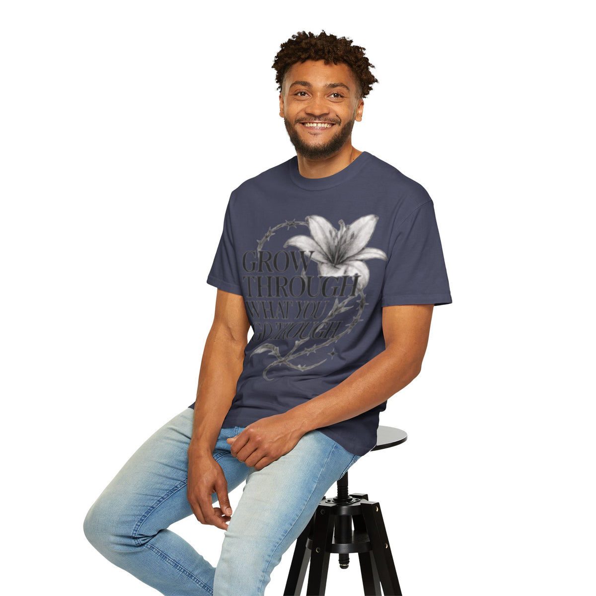 Calm T-Shirt, 'Grow Through What You Go Through' Inspirational Tee