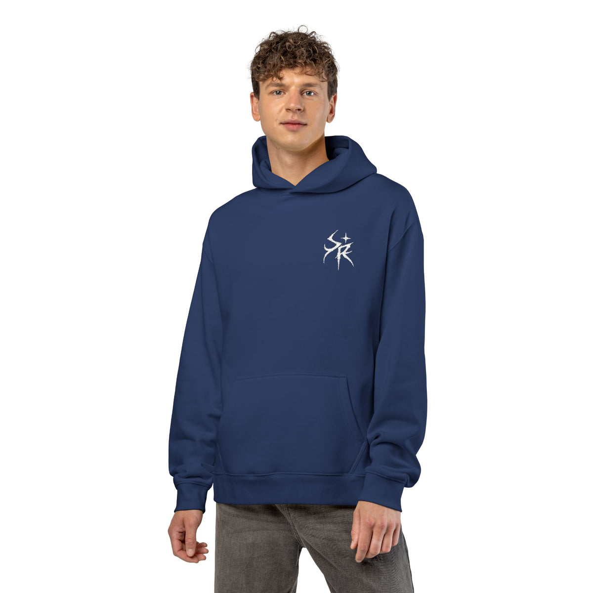 Minimal Black Hoodie, Embroidery Style