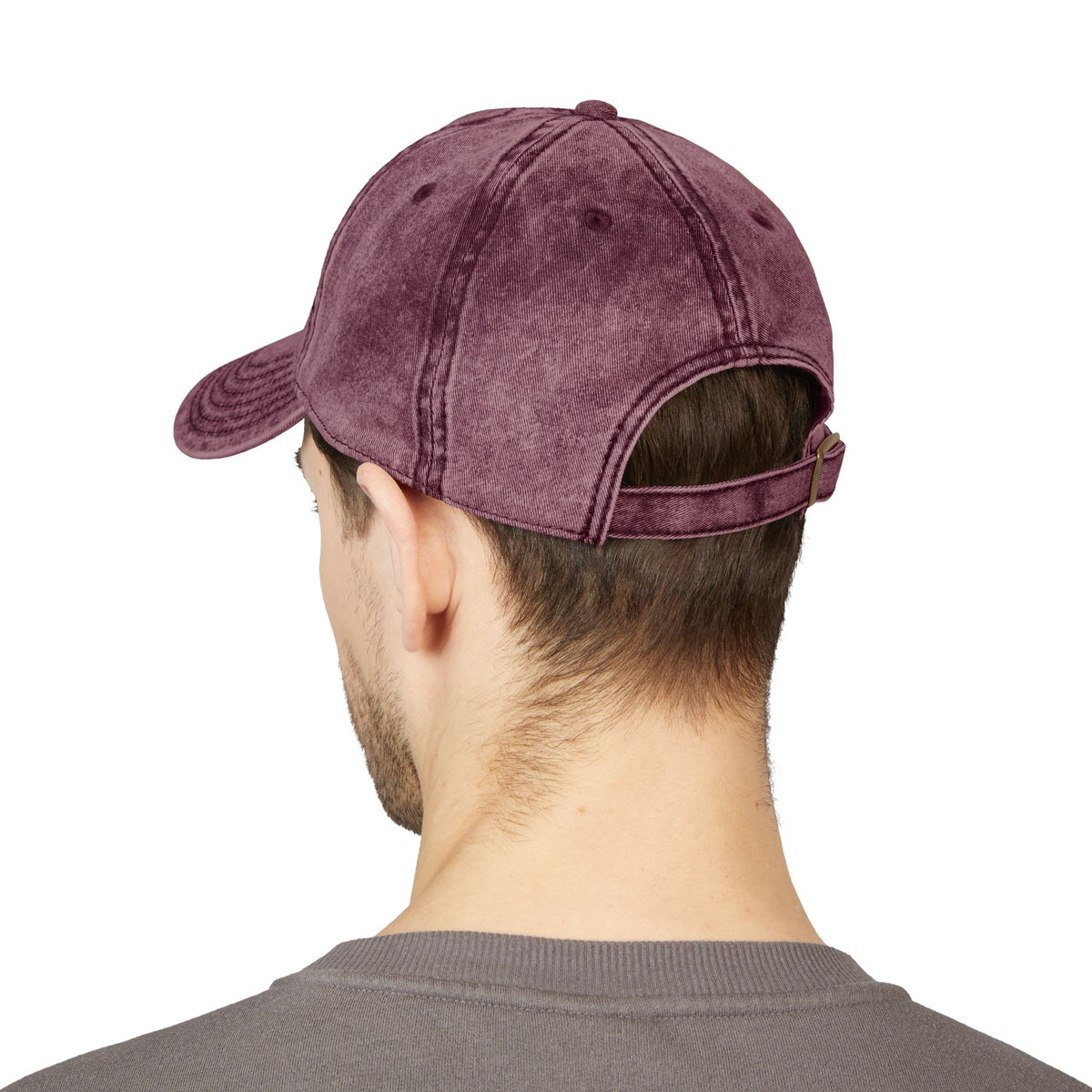 Washed Black Embroidered Vintage Cap — Distressed 'SR' Logo Hat