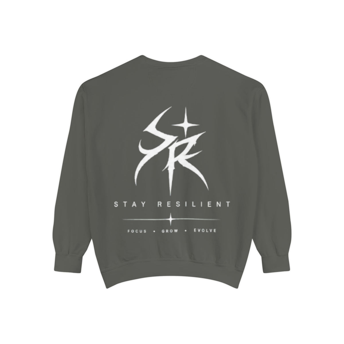 Comfy Stay Resilient Sweatshirt — Graphic Back Logo Crewneck