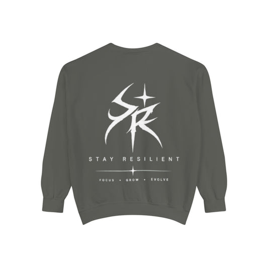 Comfy Stay Resilient Sweatshirt — Graphic Back Logo Crewneck