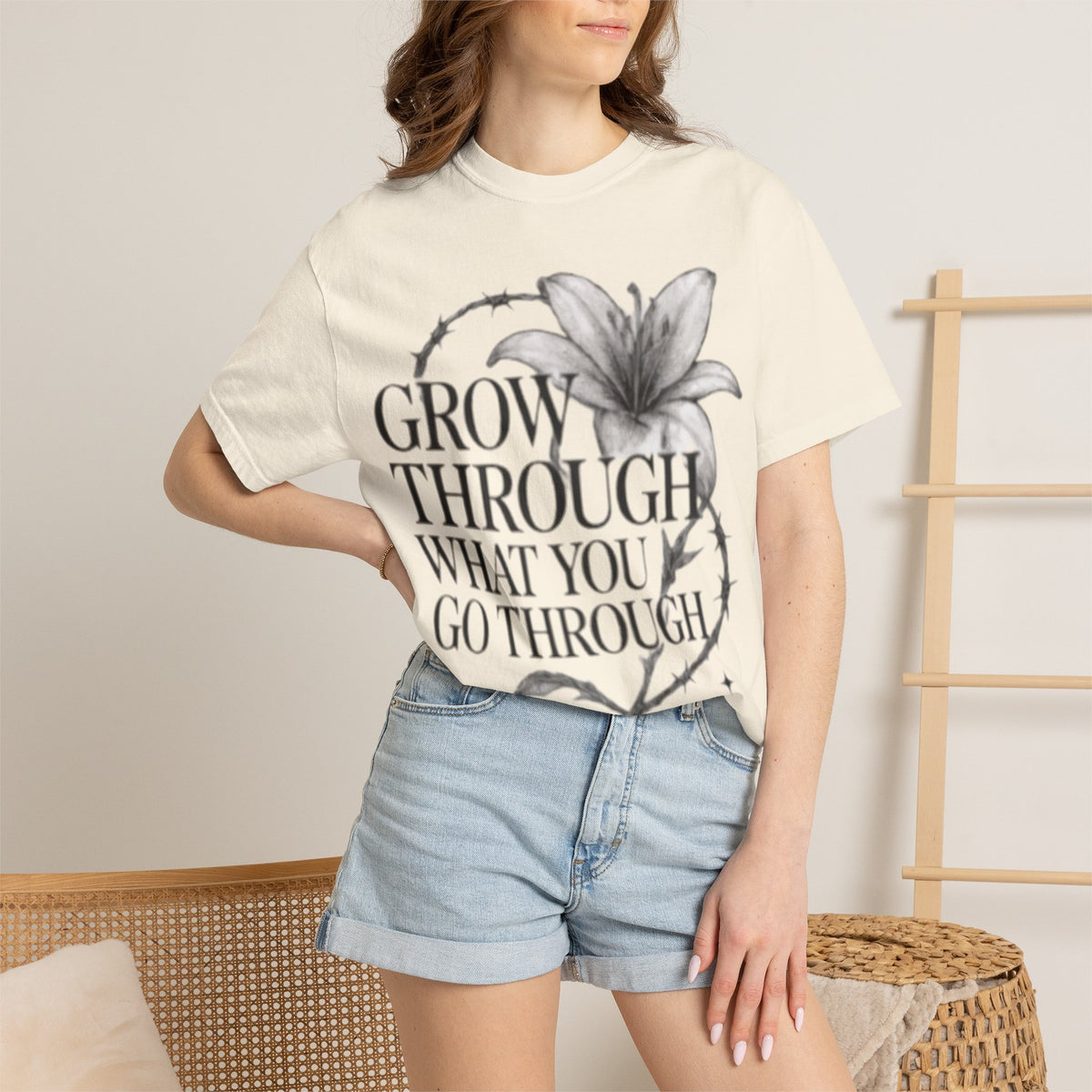 Calm T-Shirt, 'Grow Through What You Go Through' Inspirational Tee