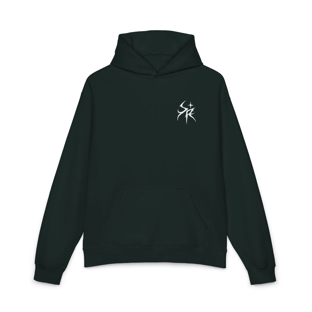 Minimal Black Hoodie, Embroidery Style