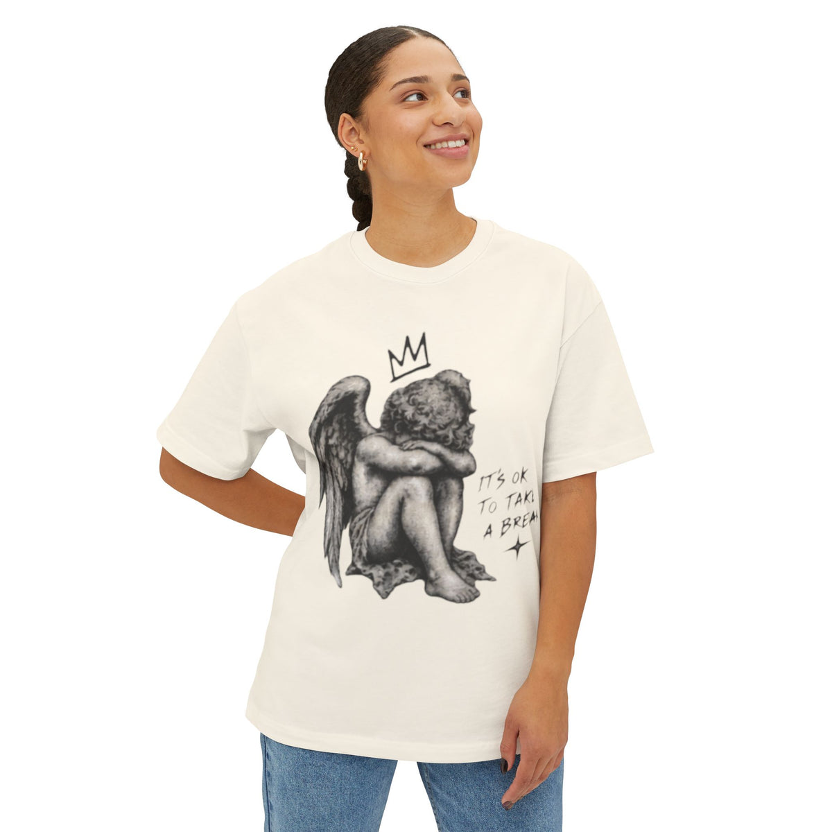 Casual T-Shirt,     It's Ok To Take A Brake.  Unisex Oversized T-Shirt Stay Resilient